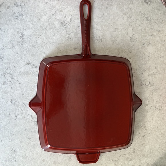 Staub Enameled large 12”Grill Pan in Excellent Cond,Burnt Orange, Made in France - Picture 2 of 7